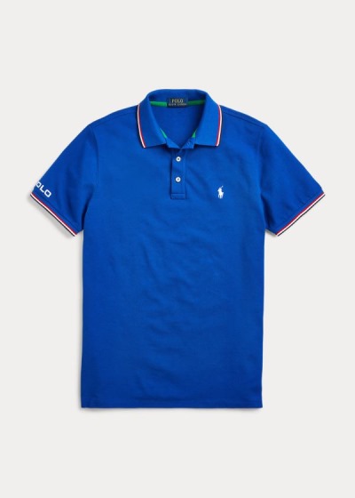 Polos Polo Ralph Lauren Hombre Azules - Custom Slim Fit Mesh - ELJHA1439